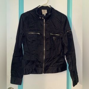 GUESS Black Zip up Jean Jacket Vintage 00’s